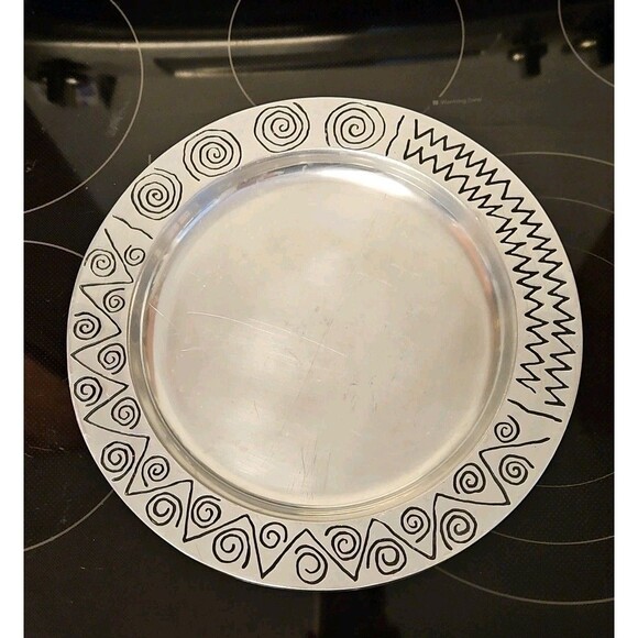 Wilton Armetale Reggae 12-1/4" Medium Round Serving Tray Platter - Picture 1 of 5